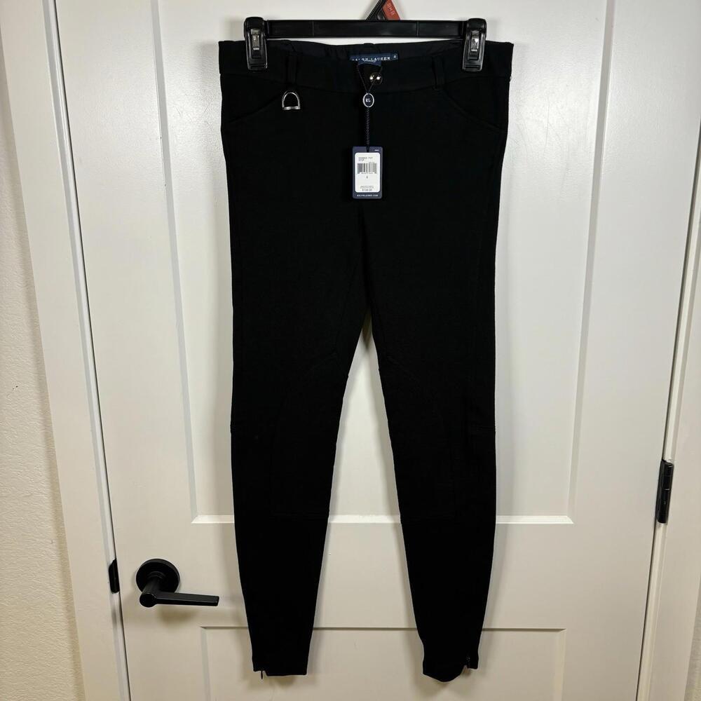 NWT  Ralph Lauren Riding Pants Womens Size 4 Jodhpurs Equestrian Patch Black